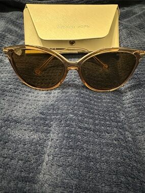 Michael Kors Amber Transparent Cat Eye Sunglasses with Brown Lenses